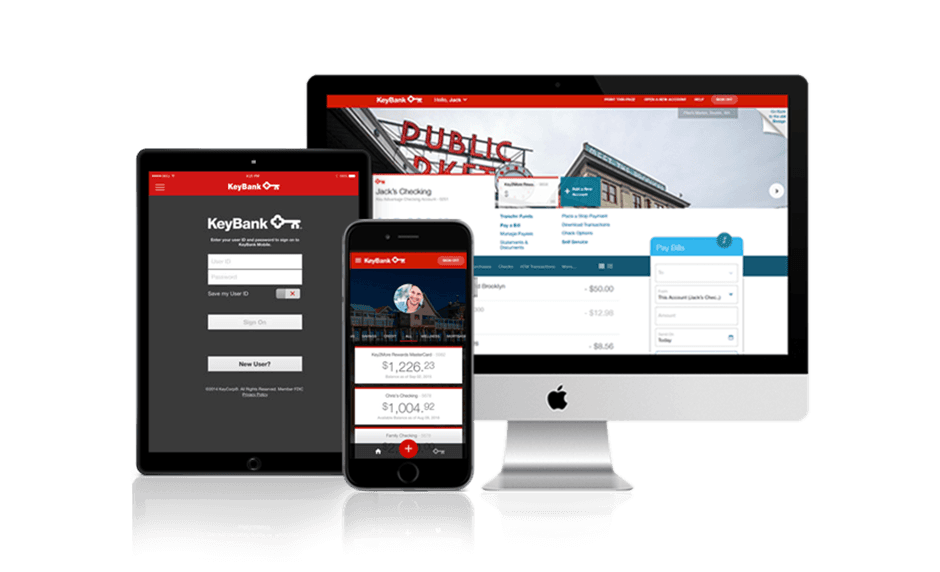 KeyBank digital banking experience across devices