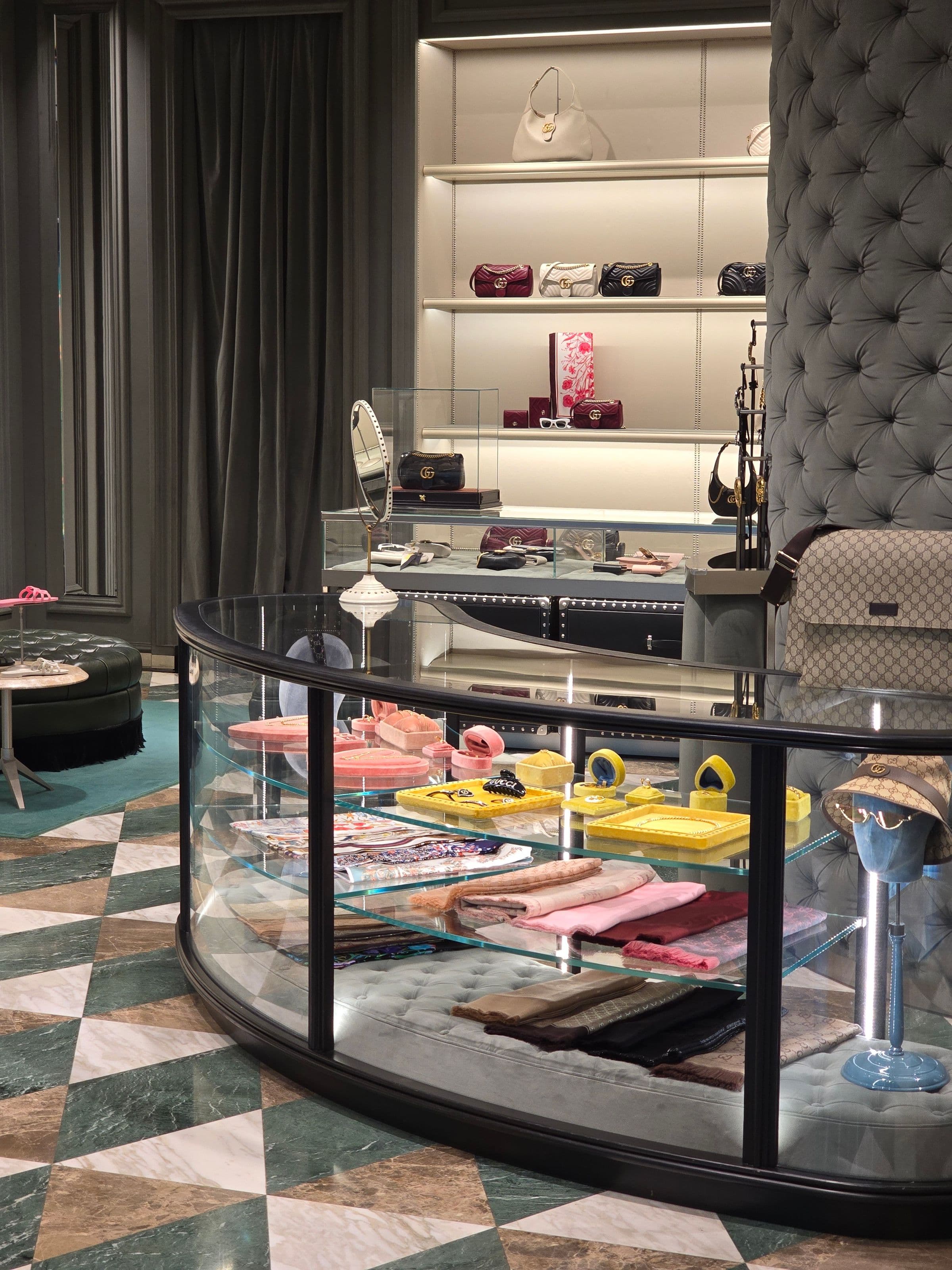 Retail display of accessories and packaged goods