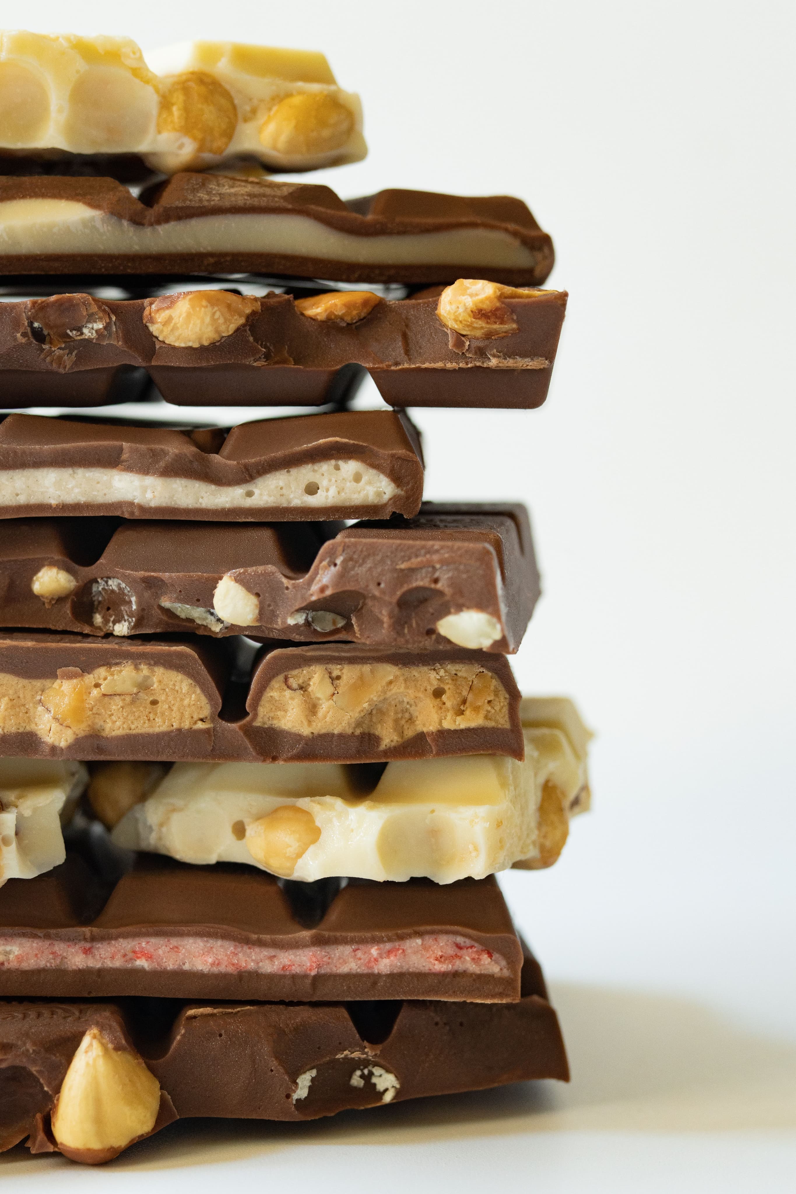 Assorted confectionery displayed in a retail case