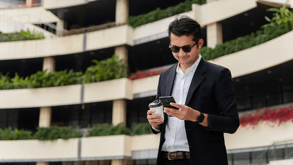 Customer support specialist wearing a headset