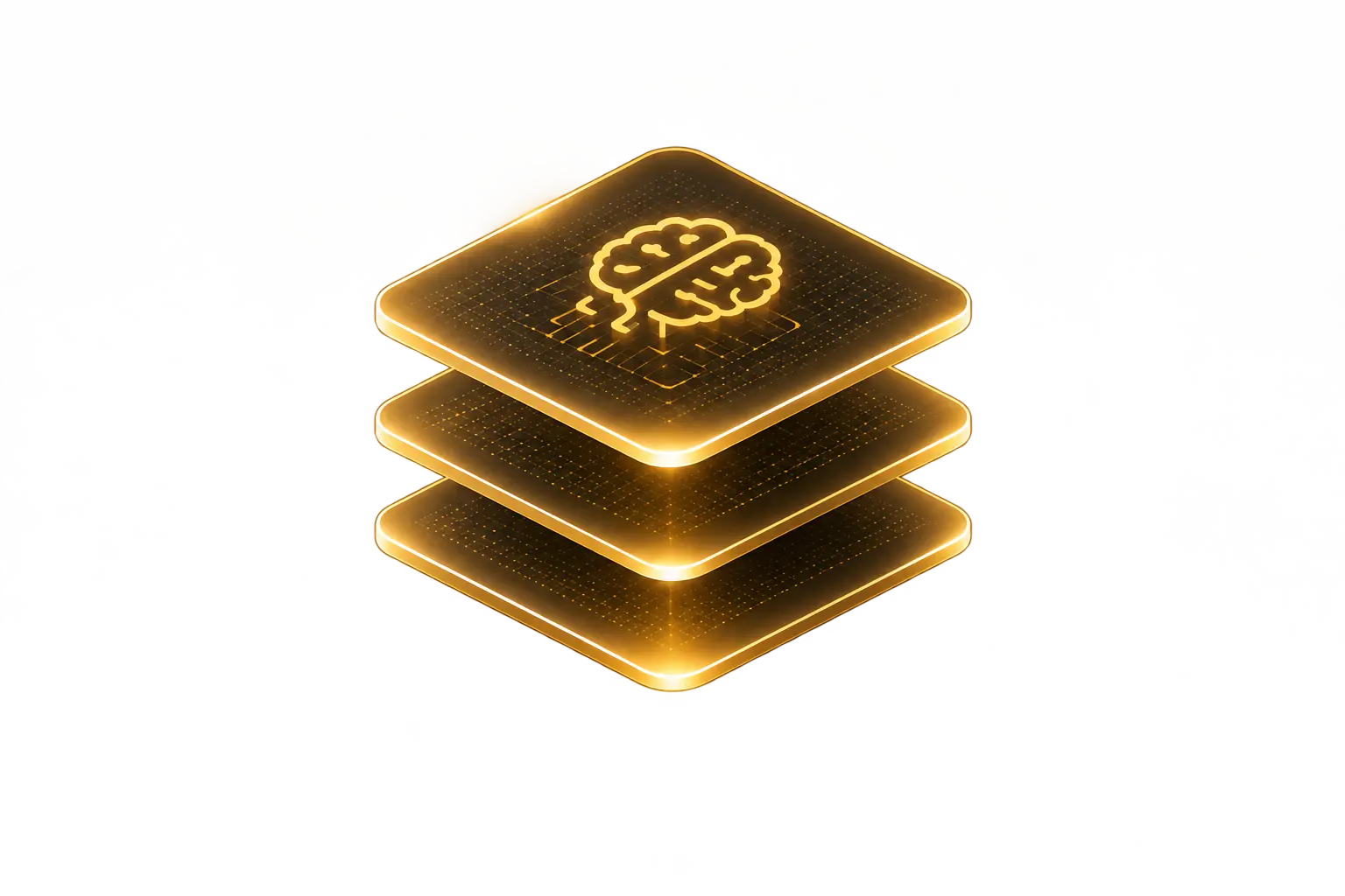Layered circuit illustration of an embedded intelligence model