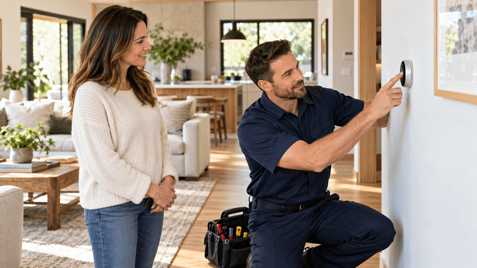 Home services professional speaking with a customer