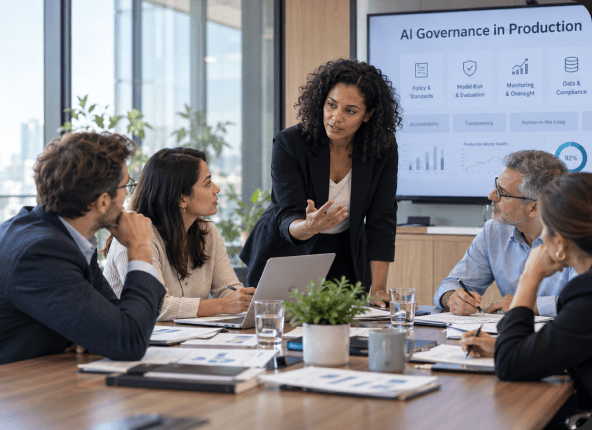 Team meeting around a conference table