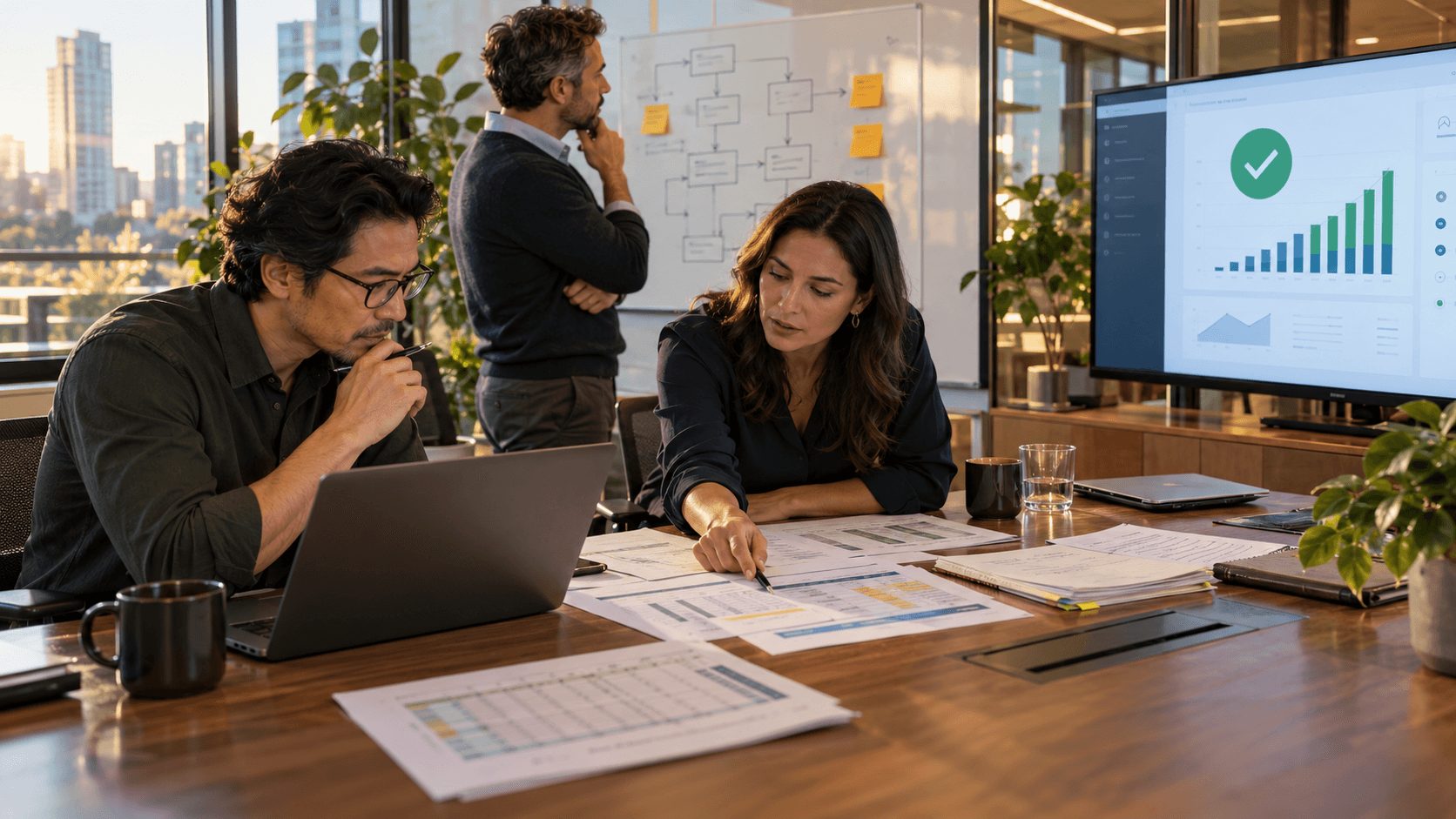 Team working through a pilot review