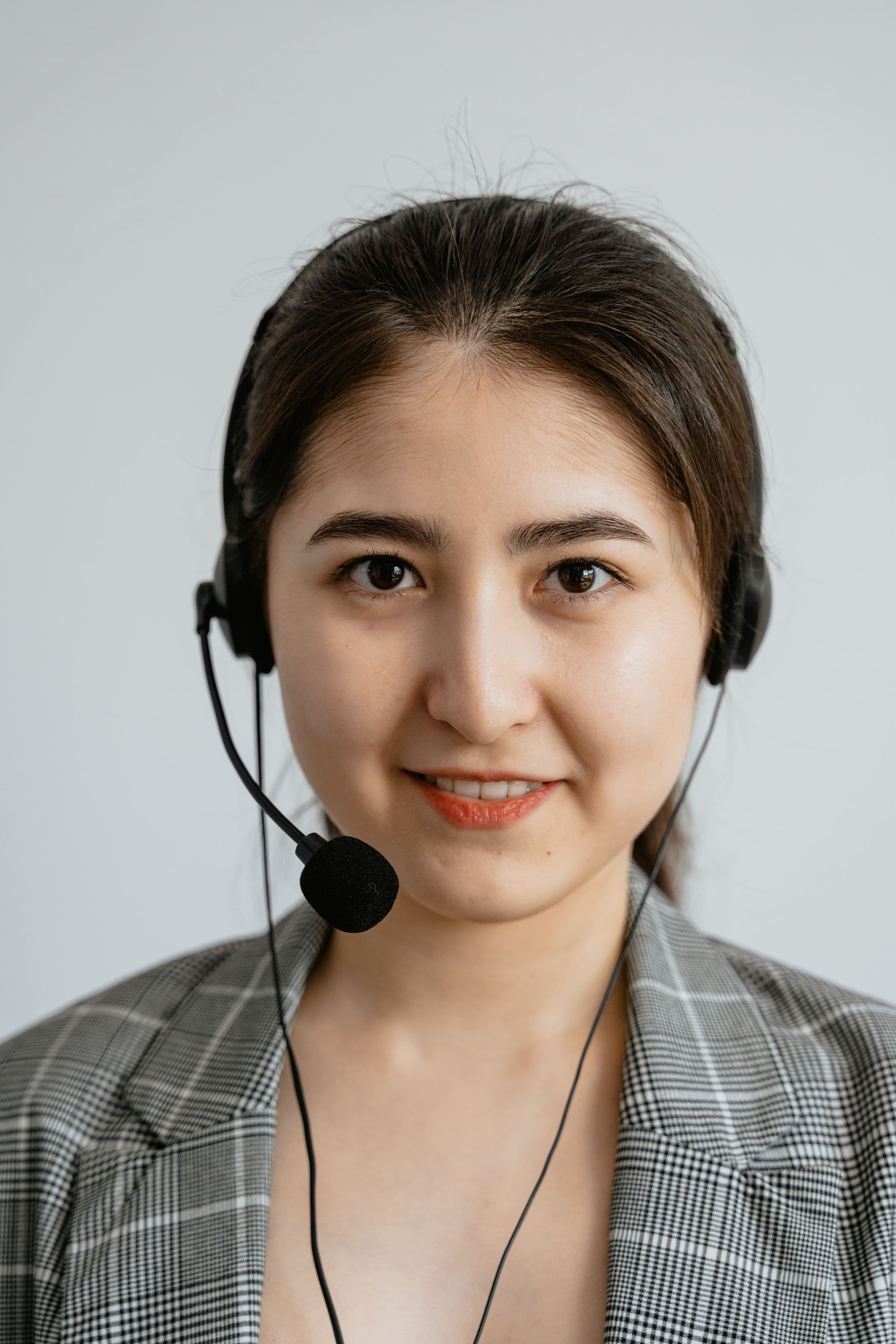 Restaurant team member wearing a headset